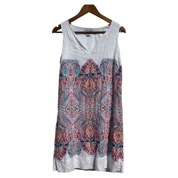 Tommy Bahama Tops - Tommy Bahama Women’s Brilliant Bazaar Shift Dress 100% Linen Size S